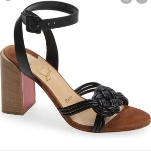 Christian Louboutin Black and Tan Sandals